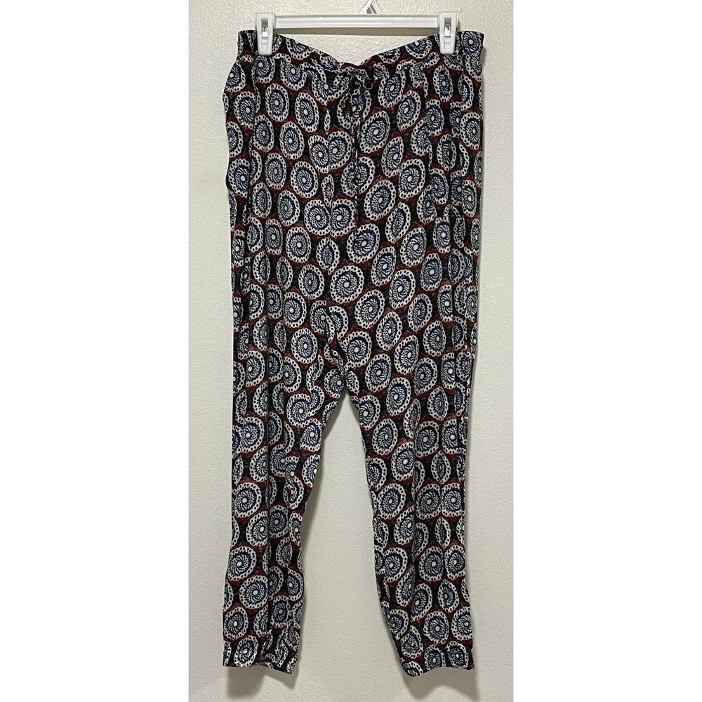Sundance Lightweight Jogger Size XL Geometric Print Pull On Zip Ankle Boho Beach